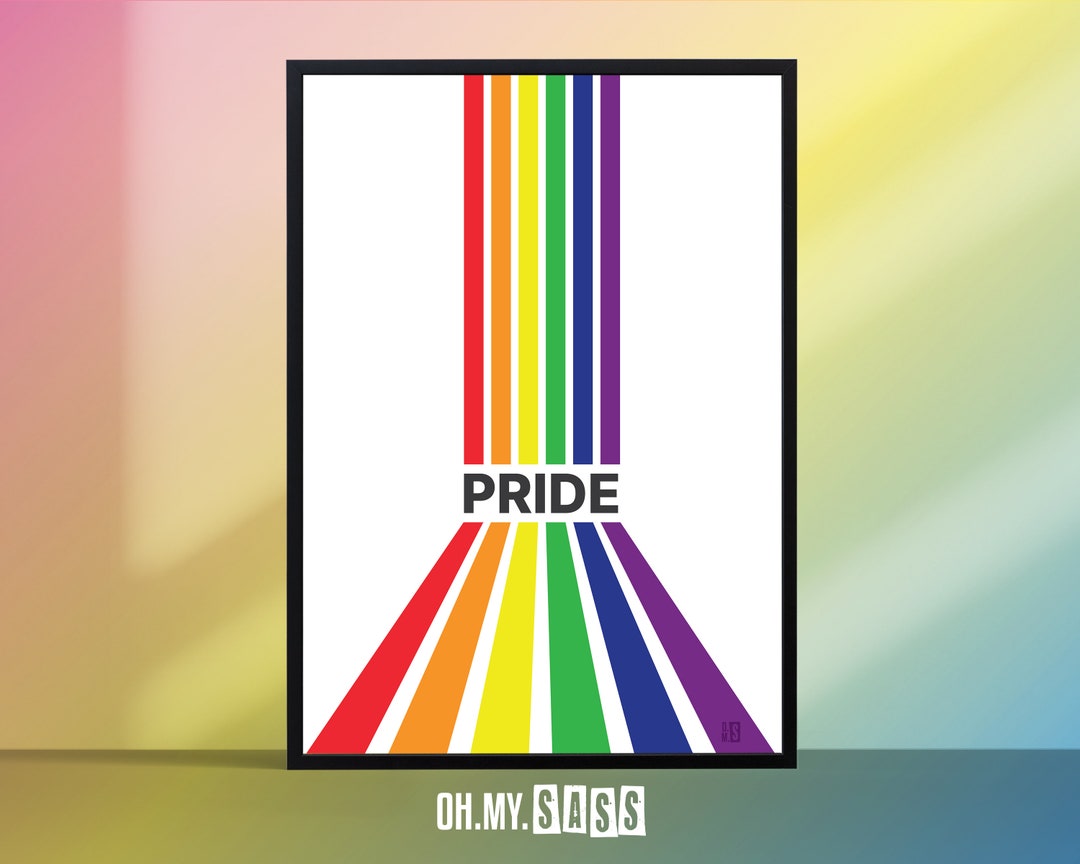 Gay Pride Flag Queer Print LGBTQ Rainbow Spectrum Poster Homosexual ...