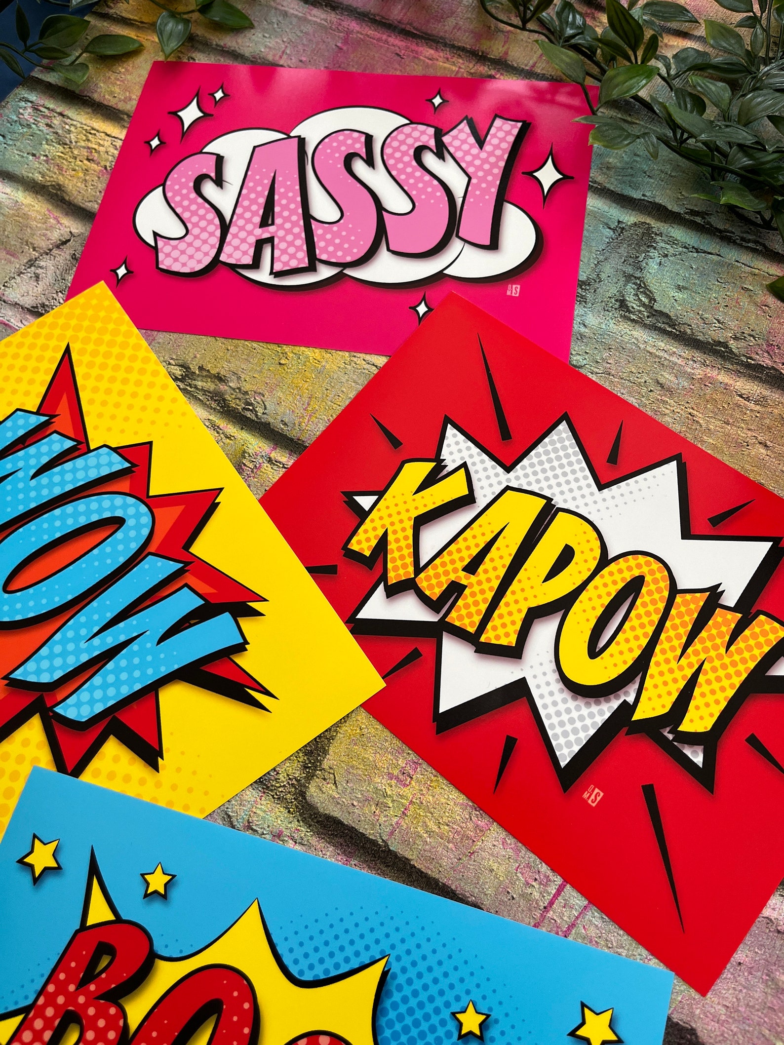 Comic Book Pop Art Superhero Words | Kapow Wow Boom Sassy | Cool Kids ...