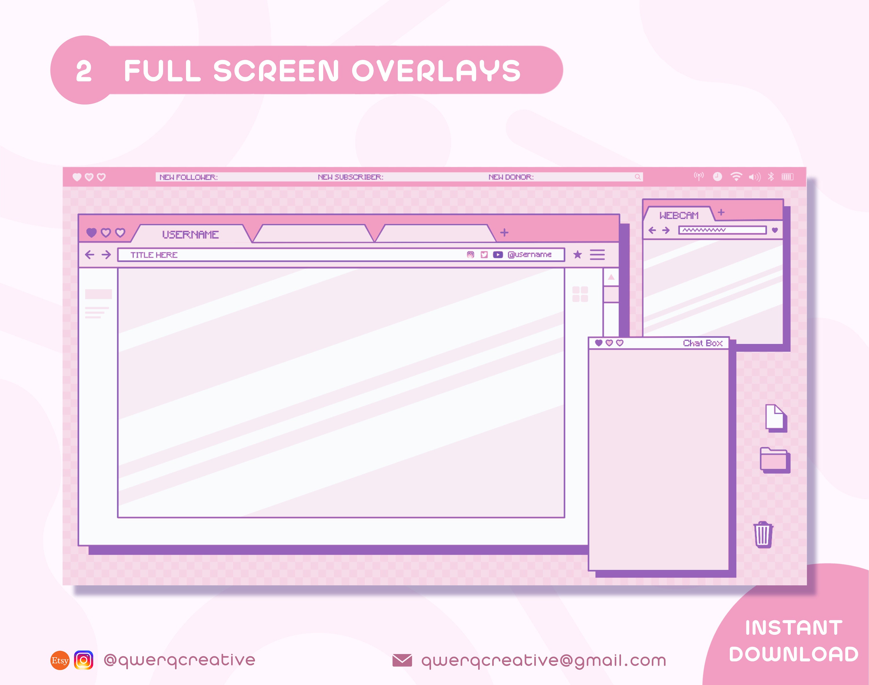 Customizable Stream Overlay Pack Browser Aesthetic Twitch | Etsy