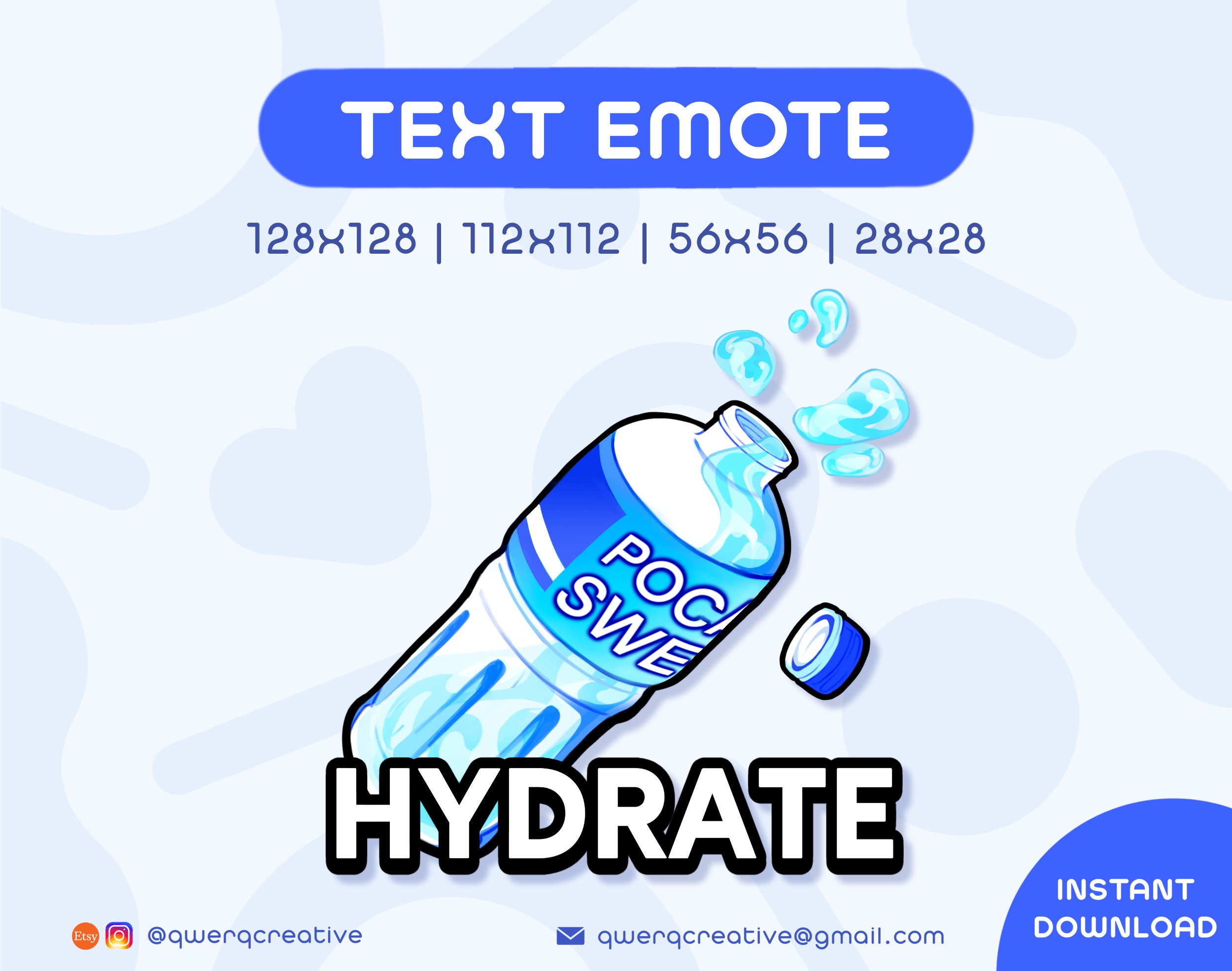 Hydrate Emote Twitch Text Emote Discord Emotes Drink Etsy