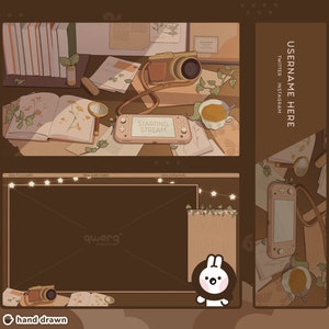 ANIMATED Cottagecore Stream Package | Customizable | Animated Alerts | Twitch Overlay | Animated Screens | Desk Scene | Cozy | Vintage
