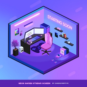 ANIMATED Stream Screens | Pink Neon Gamer Aesthetic | Animated Scenes | Twitch Overlay | RGB | Vaporwave Aesthetic | Lofi