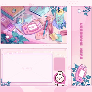 ANIMATED Retro Lofi Stream Package | Customizable | Animated Alerts | Twitch Overlay | Animated Screens | Vaporwave | Cozy | Pink