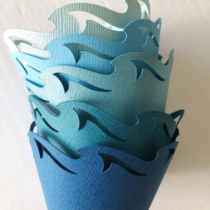 Wave Cupcake Wrappers - Baby Shark Birthday Cupcake Wrappers - Mermaid ...