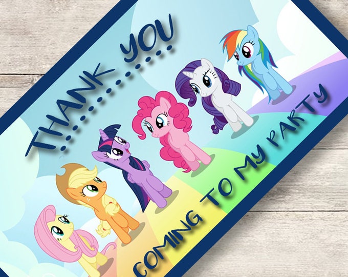 My Little Pony Thank You Card, Birthday Party Invitation, Instant ...
