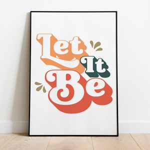 Wall Art, Let It Be, The Beatles, Lyrics, Digital Download