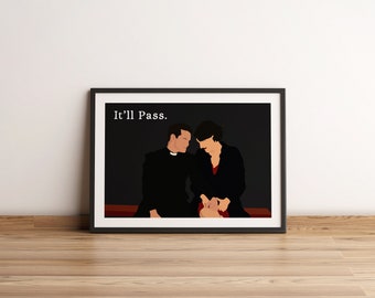 Wall Art, Minimalist Illustration, Fleabag, It'll Pass, Digital Download