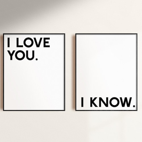 Wall Art I Love You I Know Star Wars Quote Digital Etsy