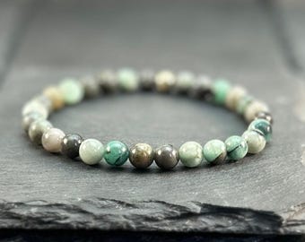 Emerald Crystal Bracelet 6mm 8mm Beads : Heart Chakra Healing, Gold or Sterling Silver