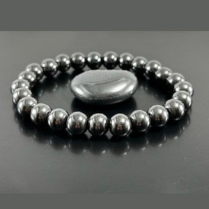 Hematite Beaded Bracelet, Root Chakra, Energy Protection