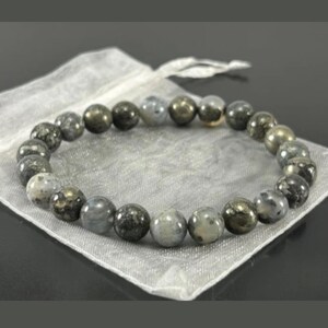 Bracciale in autentica pietra preziosa di agata marcasite, braccialetto in pirite bianca, gioielli unici, braccialetti di perline per uomo e donna, braccialetto di cristallo curativo