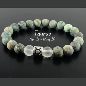 Taurus Bracelet ,African Turquoise Beaded Bracelet,Taurus Zodiac Bracelet , Bead Bracelet,Gifts for Taurus ,Zodiac Gifts, Mens Bracelet