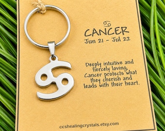 Zodiac Sign Keychain, Astrology Keychain Gift, Personalized Zodiac Charm ,Cancer Virgo Libra Scorpio Sagittarius Capricorn Aquarius Pisces