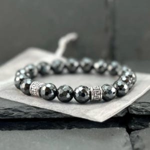 Hematite Beaded Bracelet: Energy Protection, Grounding Stone