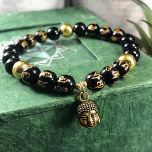 Buddha Charm Bracelet , Gold Tibetan Buddha Bracelet , Gold Buddha Charm Bracelet , Crystal Bracelet for Men Women , Buddha Gift Box