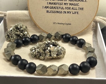 Pyrite Abundance Bracelet,Genuine Pyrite Bracelet,Wealth Money Bracelet ,Raw Pyrite Crystal Protection Bracelet ,Men Women