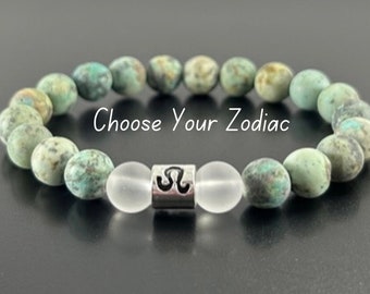 Choose Your Zodiac Sign , Leo Bracelet , Zodiac Gifts , Gemstone Zodiac Beaded Bracelets for Men Women, Birthday Gifts , Astrology Bracelet