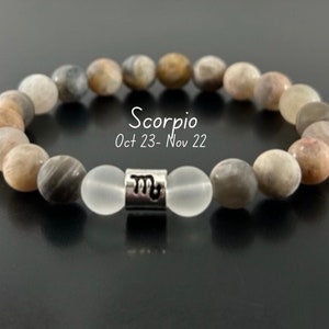 High Quality Scorpio Bracelet , Black Moonstone Bracelet,Zodiac Sign Bracelet ,Zodiac Jewelry,Gifts for Scorpio,Zodiac Gifts,Astrology Gift