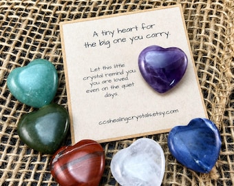 Crystal Heart Pocket Token: Healing Stone Gift for Loved Ones