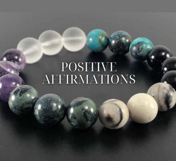 Positive Affirmation Bracelet 10mm Bracelet Mantra Etsy