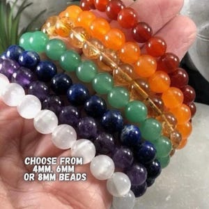 7 Chakra Bracelets for Women Men, Crystal Bracelet Set , Rainbow Gift Set , Chakra Healing Jewelry,  Handmade Jewelry , Gifts for Her Him
