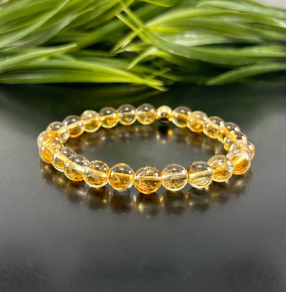 Natural Genuine Citrine Bracelet,14k Gold Accent ,6mm 8mm Success