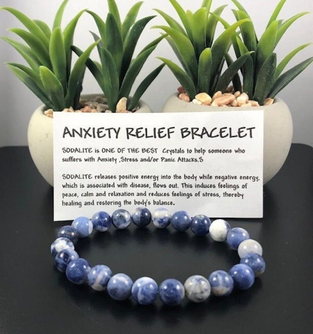 Anxiety Relief Bracelet , Sodalite Crystal Bracelet, Crystals for