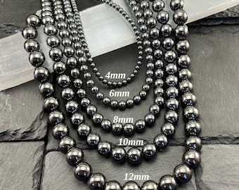 Handmade Hematite Beaded Necklace: Energy Protection Jewelry