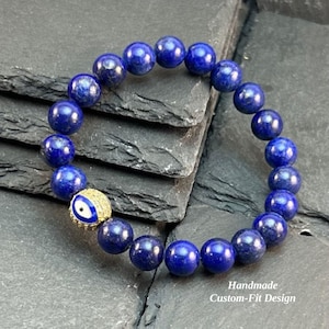 Lapis Lazuli Evil Eye Bracelet: Gemstone Energy Protection