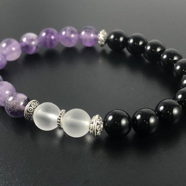 Best Selling Empath Protection Bracelet,Amethyst Bracelet,Genuine Amethyst,Empath Gift Box,Gemstone Bracelet,Healing Crystal Bracelet