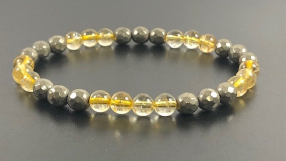 Pyrite Citrine Garnet Bracelet, Citrine Garnet Bracelet, Citrine Bead  Bracelet, Pyrite Bead Bracelet, Mala, Yoga, Reiki - Etsy