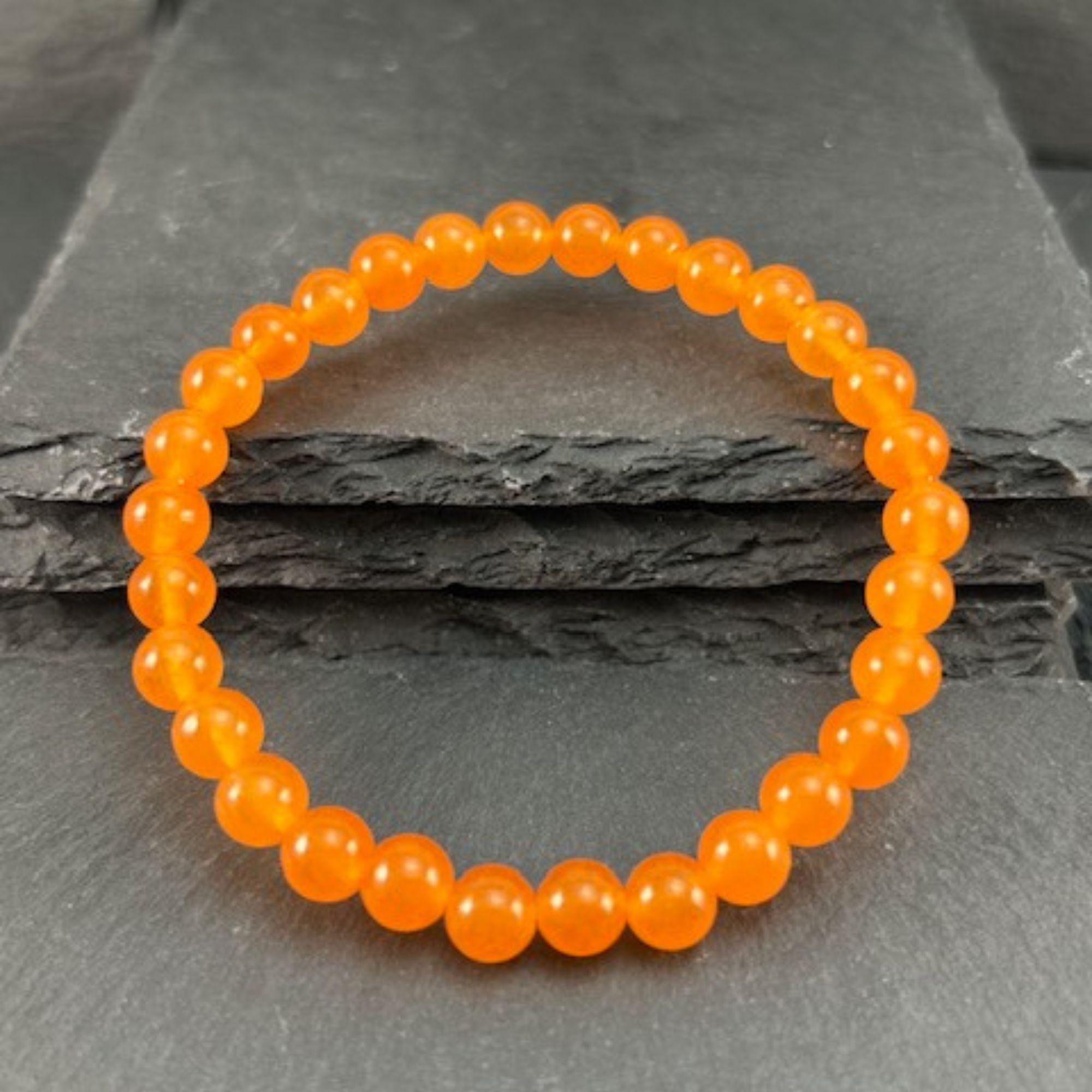 Orange Jade Bracelet: Genuine Crystal Healing Jewelry - Etsy