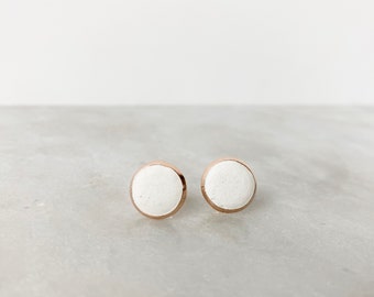 Concrete studs Cement earrings Round stud earrings