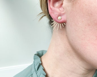 Pendientes Sunburst / Pendientes de hormigón / Pendientes de chaqueta / Joyería de hormigón / Pendientes llamativos / Joyería de cemento