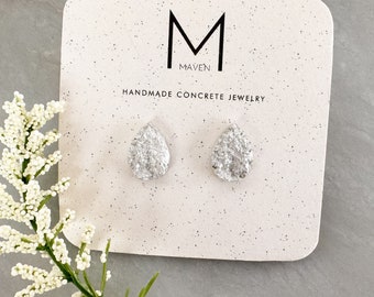 Raindrop Druzy Style Stud Earrings | Concrete Jewelry | Stud Earrings | Cement Earrings | Gift for Her | Jewelry | BLACK FRIDAY