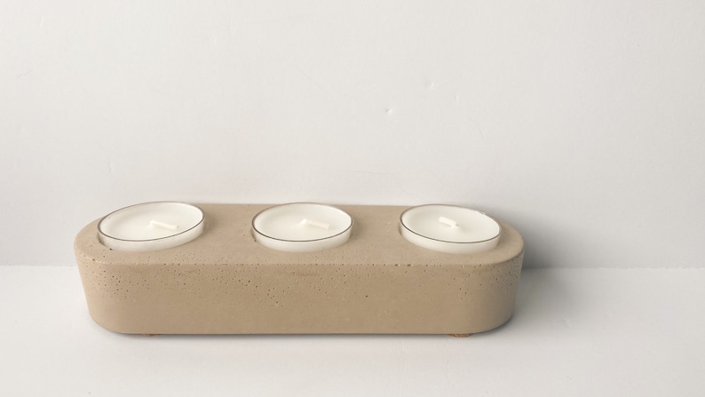 Tea Light Candle Holder Concrete Office Decor Concrete Candle Holder Modern Home Decor Tea Light Candle image 3