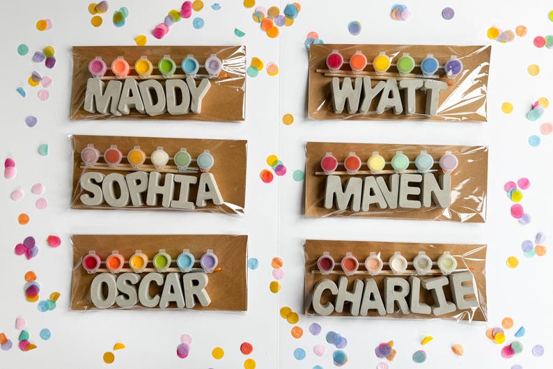 Personalized Name Paint Kit | DIY Concrete Letter Craft Kit | Custom ...