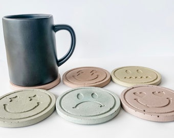 Concrete Coasters | Emotional Roller Coasters | Coasters | Kitchen | Home Decor | Dorm Decor | Apartment Decor | Rainbow Coasters