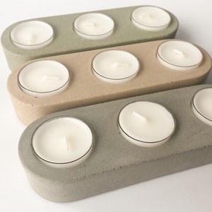 Tea Light Candle Holder Concrete Office Decor Concrete Candle Holder Modern Home Decor Tea Light Candle image 4