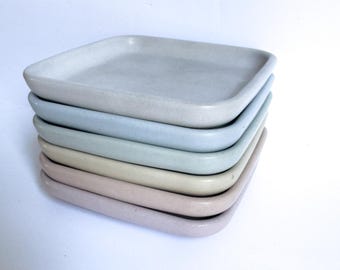 Square Concrete Trinket Tray | Jewelry Storage | Concrete Decor | Modern Home Decor
