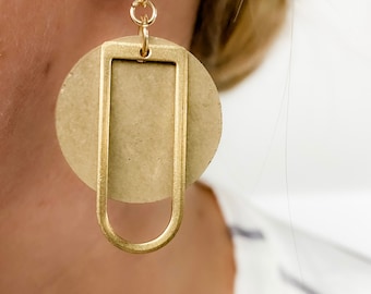 Olive Green Concrete Earrings