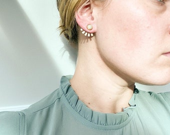 Fan Earrings | Concrete Earrings | Earring Jacket | Concrete Jewelry | Statement Earrings | Cement Jewelry