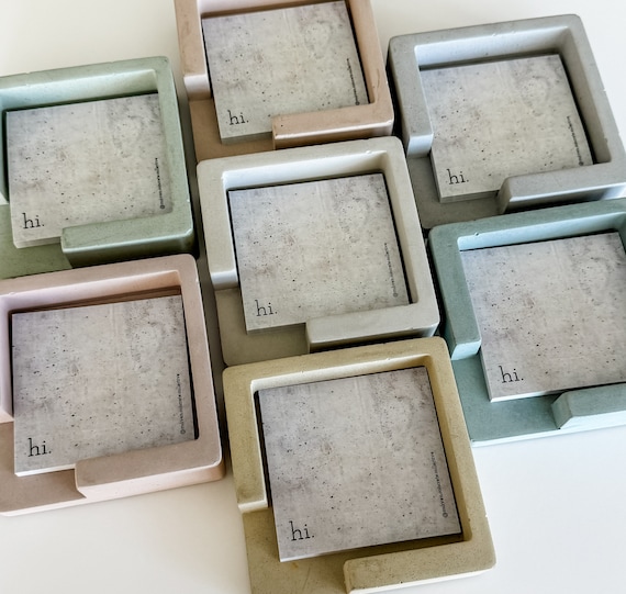 Concrete Sticky Note Holder | Concrete Decor | Office Decor | Office Organization | Modern Office Decor