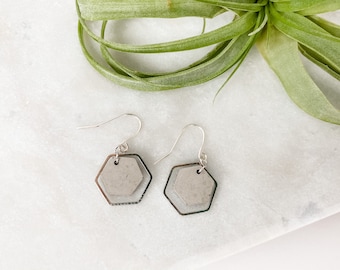 Hexagon Earrings | Dangle Earrings | Concrete Earrings | Concrete Jewelry | Earrings | Jewelry | Gift for Her | Birthday Gift | BLACK FRIDAY