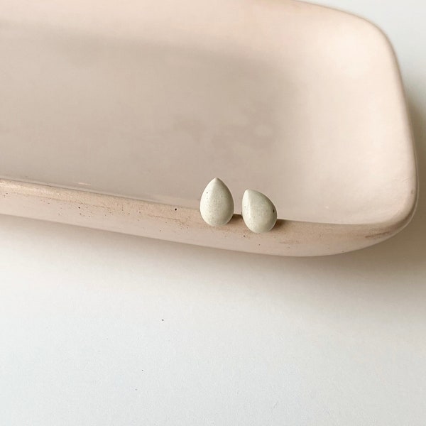 Raindrop Tiny Concrete Stud Earrings | Concrete Jewelry | Stud Earrings | Earrings | Jewelry | Gift for Her
