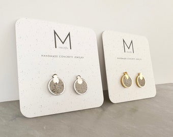 Pendientes de hormigón modernos / Pendientes de hormigón / Joyería / Joyería moderna / Pendientes gruesos / Joyería única / Regalo para ella