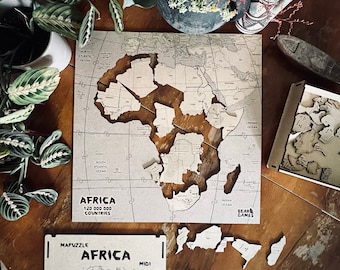 Africa Map puzzle of countries Geography puzzle Wooden educational african game