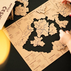 Puzzle de carte des comtés tchèques de la République tchèque Puzzle de géographie Culture en bois carte tchèque cadeau souvenirs