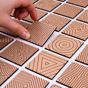 Juego de memoria Šalené pexeso Juego de formas geométricas de madera, regalo