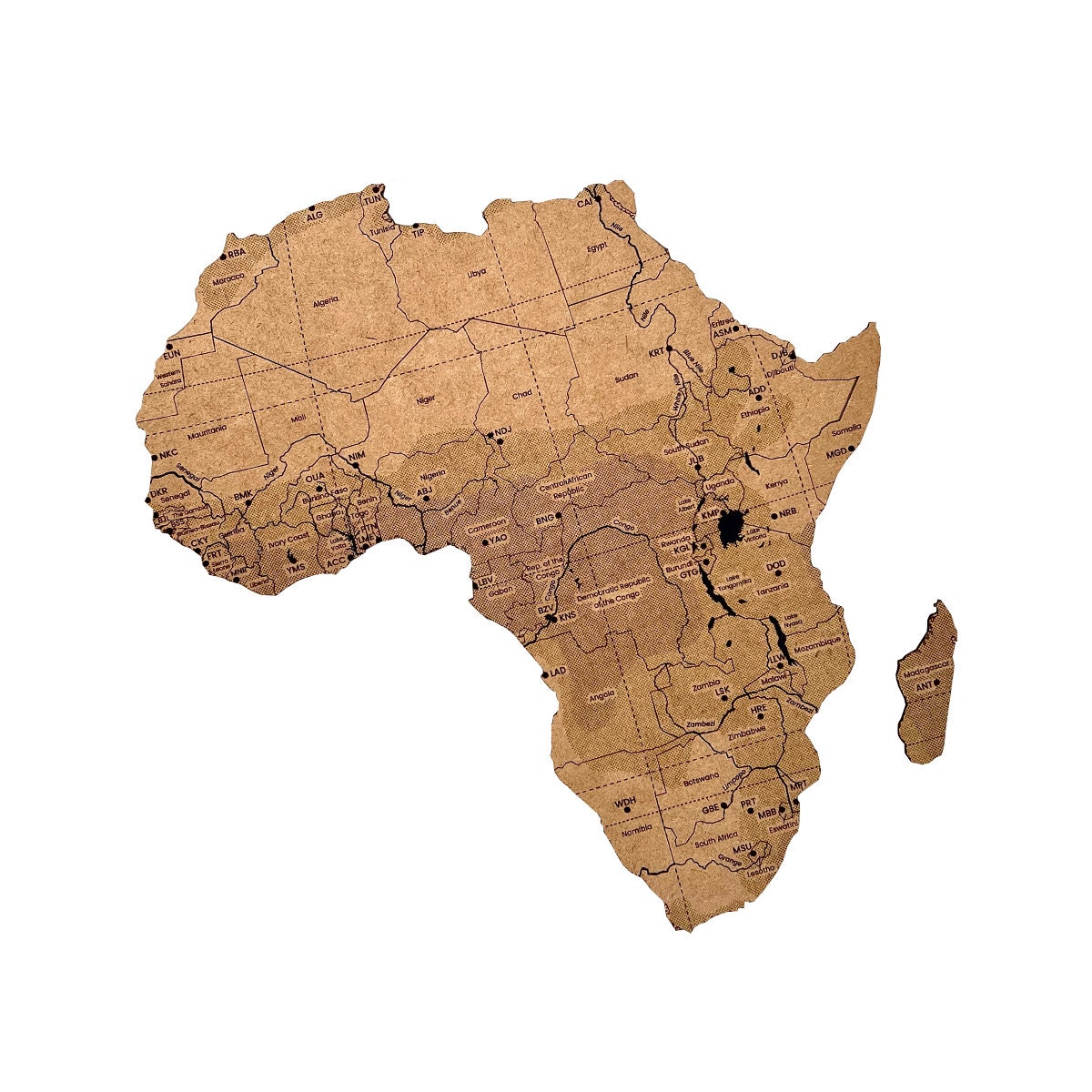 Africa Map Puzzle of Countries Geography Puzzle Wooden Educational